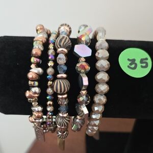 Erimish Gold and Silver Beaded Bracelet Set (NWOT)